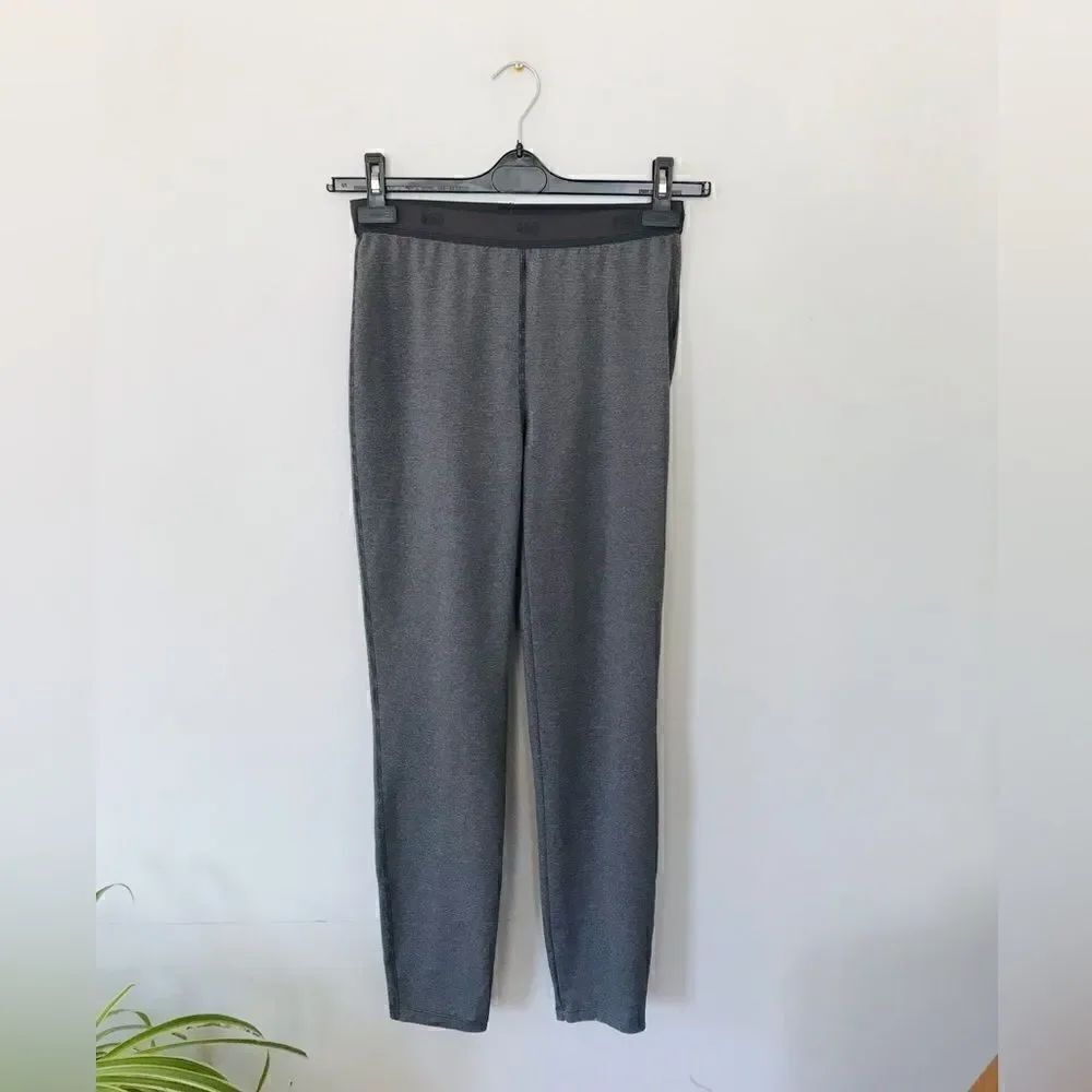 REI | grey and black stripe kids under layer leggings